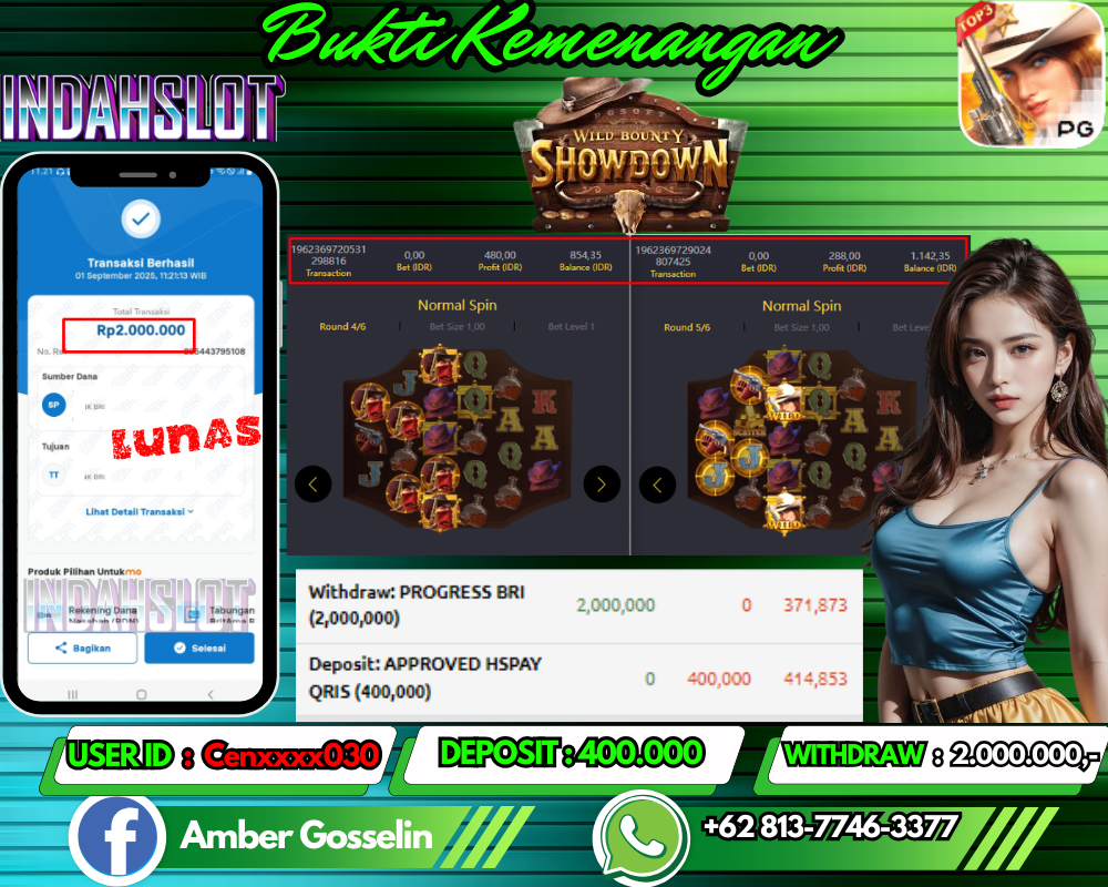 INDAHSLOT WILD BOUNTY SHOWDOWN  Rp 2.000.000,- LUNAS!!