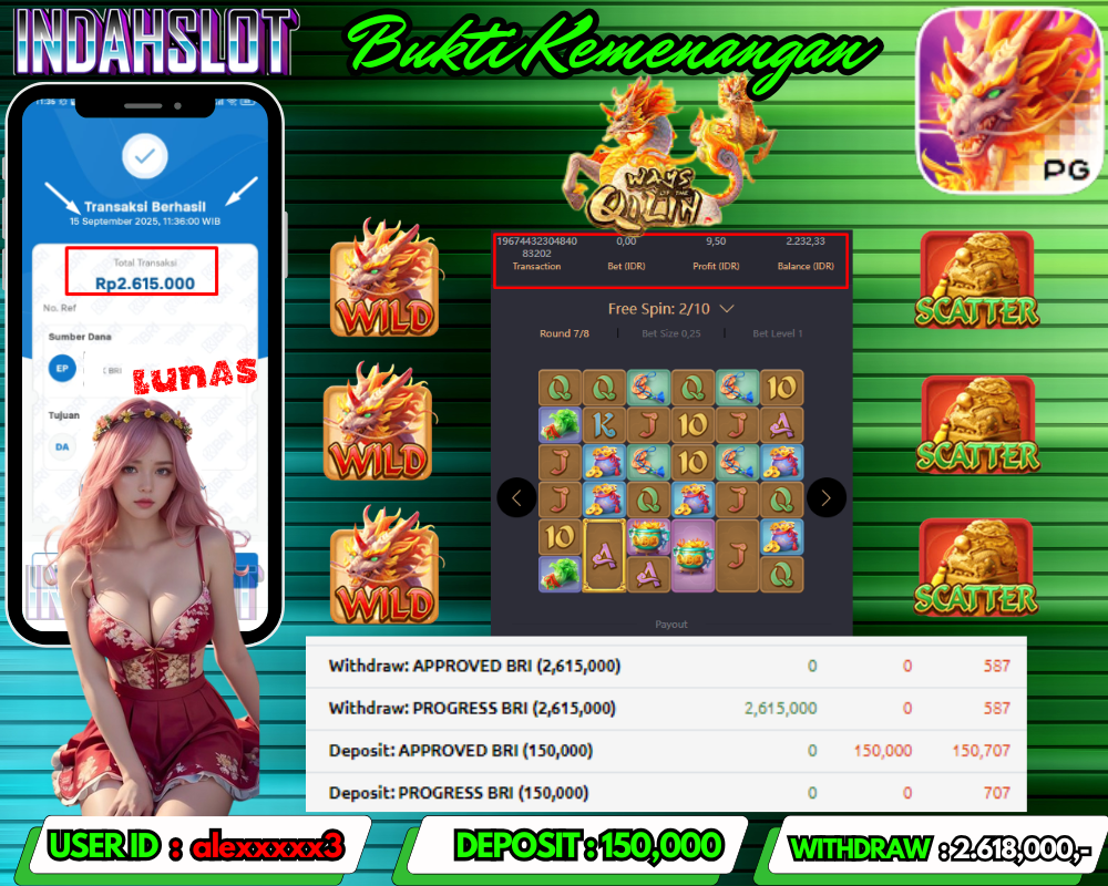 INDAHSLOT Ways of the Qilin Rp 2.618,000,- LUNAS!!