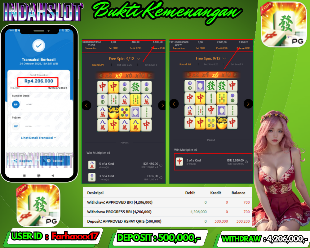 INDAHSLOT MAHJONG WAYS 1 Rp 4,206,000,- LUNAS!!