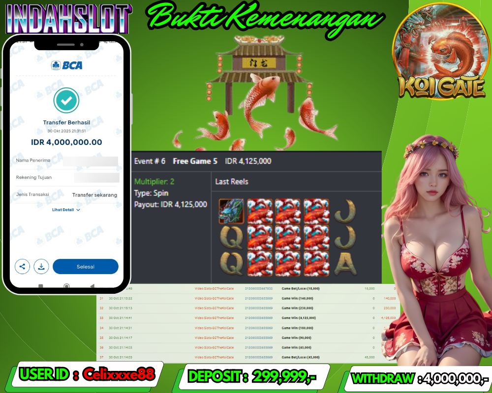 INDAHSLOT KOI GATE Rp 4,000,000,- LUNAS!!